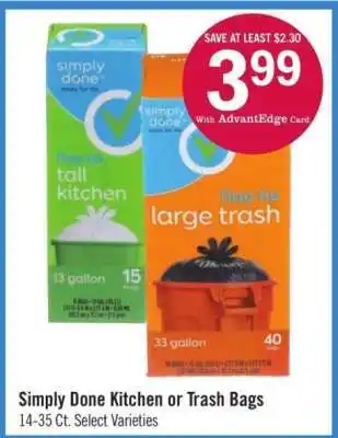 Price Chopper Simply Done Kitchen or Trash Bags offer