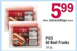 Price Chopper PICS All Beef Franks offer