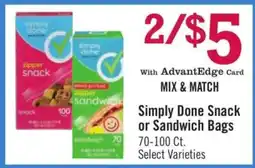 Price Chopper Simply Done Snack or Sandwich Bags offer