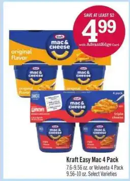 Price Chopper Kraft Easy Mac 4 Pack offer