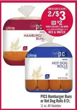 Price Chopper PICS Hamburger Buns or Hot Dog Rolls 8 Ct offer