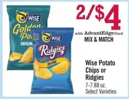 Price Chopper Wise Potato Chips or Ridgies offer