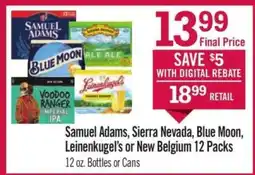 Price Chopper Samuel Adams, Sierra Nevada, Blue Moon, Leinenkugel’s or New Belgium 12 Packs offer