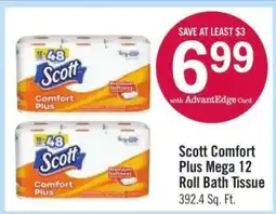 Price Chopper Scott Comfort Plus Mega 12 Roll Bath Tissue offer