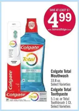 Price Chopper Colgate Total Mouthwash offer
