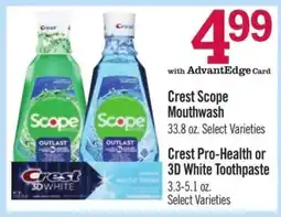 Price Chopper Crest Scope Mouthwash offer