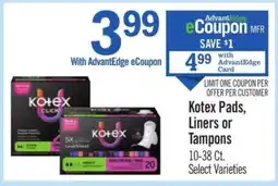 Price Chopper Kotex Pads, Liners or Tampons offer