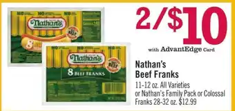 Price Chopper Nathan's Beef Franks offer