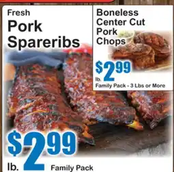 SuperFresh Fresh Pork Spareribs, Boneless Center Cut Pork Chops offer