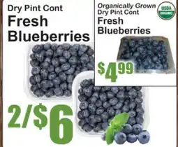 SuperFresh Organically Grown Dry Pint Cont Fresh Blueberries offer