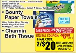 SuperFresh • Charmin Bath Tissue • Bounty Paper Towels offer