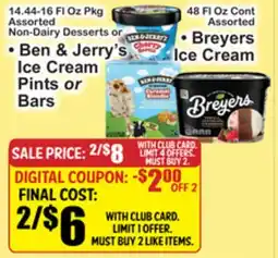 SuperFresh • Ben & Jerry's Ice Cream Pints or Bars • Breyers Ice Cream offer