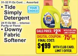 SuperFresh • Tide Simply Detergent • Downy Fabric Softener offer