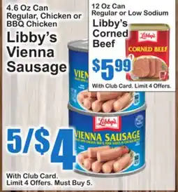 SuperFresh Libby's Vienna Sausage, Libby's Corned Beef offer