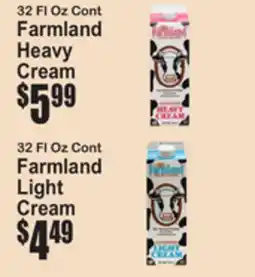 SuperFresh 32 Fl Oz Cont Farmland Heavy Cream, 32 Fl Oz Cont Farmland Light Cream offer