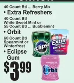 SuperFresh • Extra Refreshers • Orbit • Eclipse Gum offer
