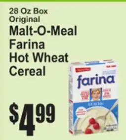 SuperFresh Original Malt-O-Meal Farina Hot Wheat Cereal offer