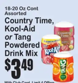 SuperFresh 18-20 Oz Cont Assorted Country Time, Kool-Aid or Tang Powdered Drink Mix offer