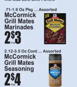 SuperFresh Assorted McCormick Grill Mates Marinades & Seasoning offer