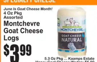 SuperFresh Montchevre Goat Cheese Logs offer