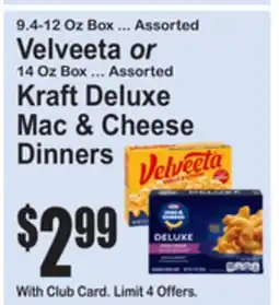 SuperFresh Velveeta or Kraft Deluxe Mac & Cheese Dinners offer