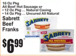 SuperFresh Sabrett Beef Franks offer