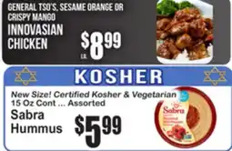 SuperFresh INNOVASIAN CHICKEN, Sabra Hummus offer