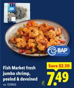 Lidl Fish Market Fresh Jumbo Shrimp, Peeled & Deveined offer