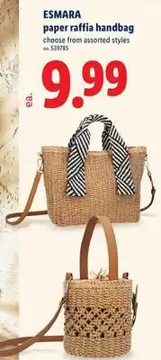 Lidl ESMARA Paper Raffia Handbag offer