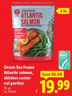 Lidl Ocean Sea Frozen Atlantic Salmon, Skinless Center Cut Portion offer