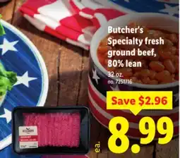 Lidl Butcher's Specialty Fresh Ground Beef, 80% Lean offer