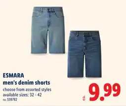 Lidl Esmara Men's Denim Shorts offer