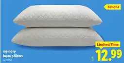 Lidl Memory Foam Pillows offer