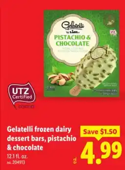 Lidl Gelatelli Frozen Dairy Dessert Bars, Pistachio & Chocolate offer