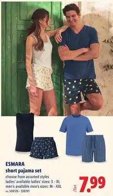 Lidl Short Pajama Set offer