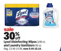 Meijer Lysol Disinfecting Wipes 3/80 ct. and Laundry Sanitizers 90 oz offer