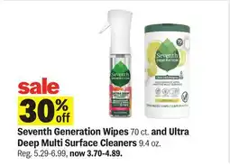 Meijer Seventh Generation Wipes 70 ct. and Ultra Deep Multi Surface Cleaners 9.4 oz offer