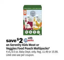 Meijer Serenity Kids Meat or Veggies Food Pouch Multipacks offer