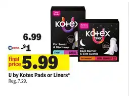 Meijer U by Kotex Pads or Liners offer