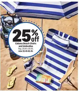 Meijer Cabana Beach Chairs and Umbrellas offer
