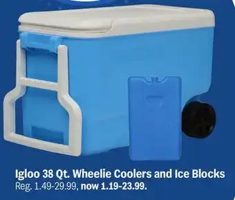 Meijer Igloo 38 Qt. Wheelie Coolers and Ice Blocks offer