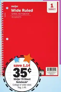 Meijer Meijer 70 Sheet Notebook offer