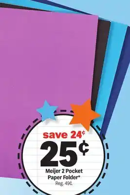 Meijer Meijer 2 Pocket Paper Folder offer