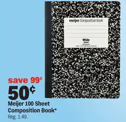 Meijer Meijer 100 Sheet Composition Book offer