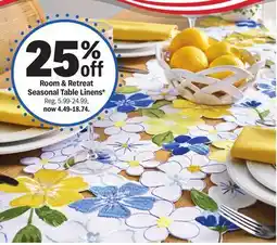 Meijer Room & Retreat Seasonal Table Linens offer