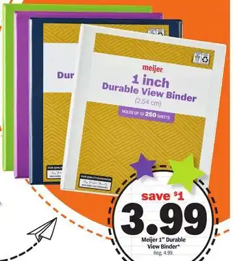 Meijer Meijer 1 Durable View Binder offer