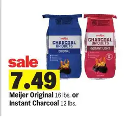 Meijer Meijer Original 16 lbs. or Instant Charcoal 12 lbs offer