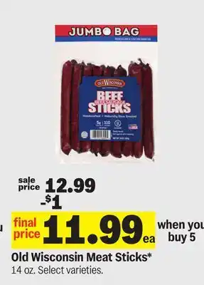 Meijer Old Wisconsin Meat Sticks offer