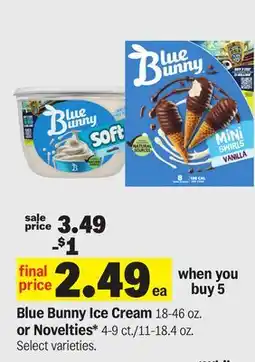 Meijer Blue Bunny Ice Cream 18-46 oz. or Novelties* 4-9 ct./11-18.4 oz offer