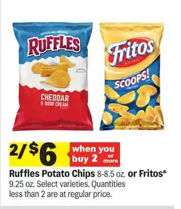 Meijer Ruffles Potato Chips 8-8.5 oz. or Fritos* 9.25 oz offer